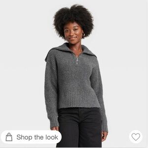 target universal thread women’s quarter zip collared pullover sweater